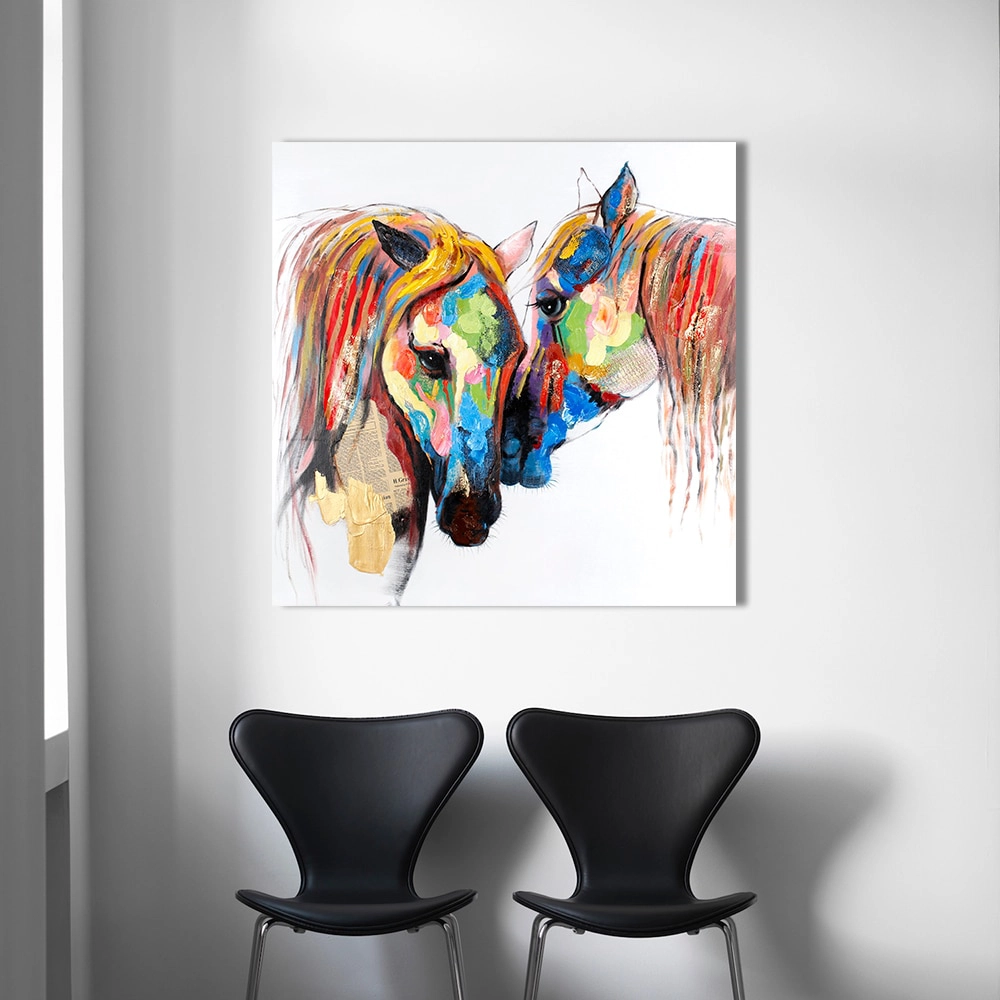 Abstrakt målning hästar målning Djur storlek: XS|S|M