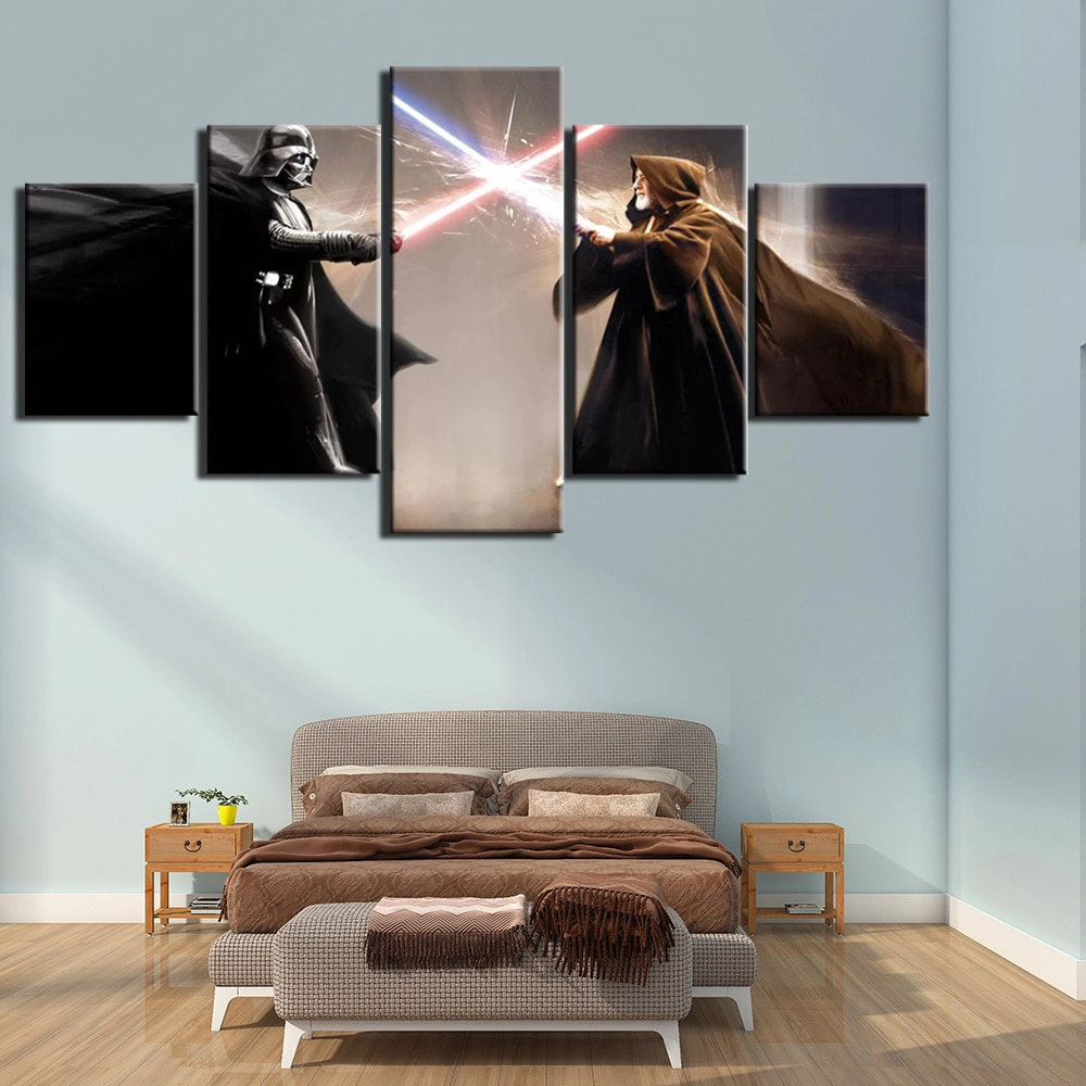 Målning ljussabel strid Målning Star Wars Målning Geek