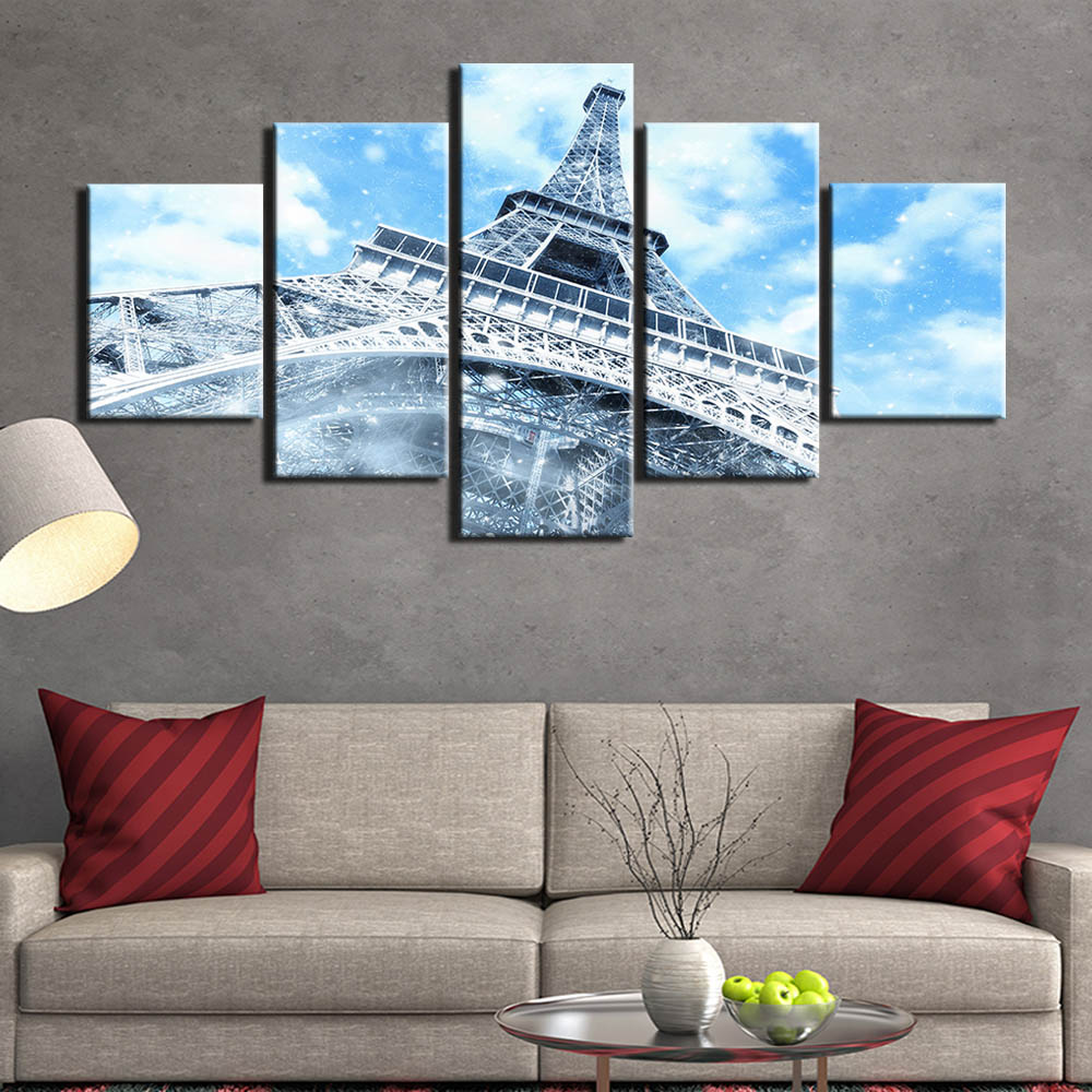 Målning Eiffeltornet sett underifrån