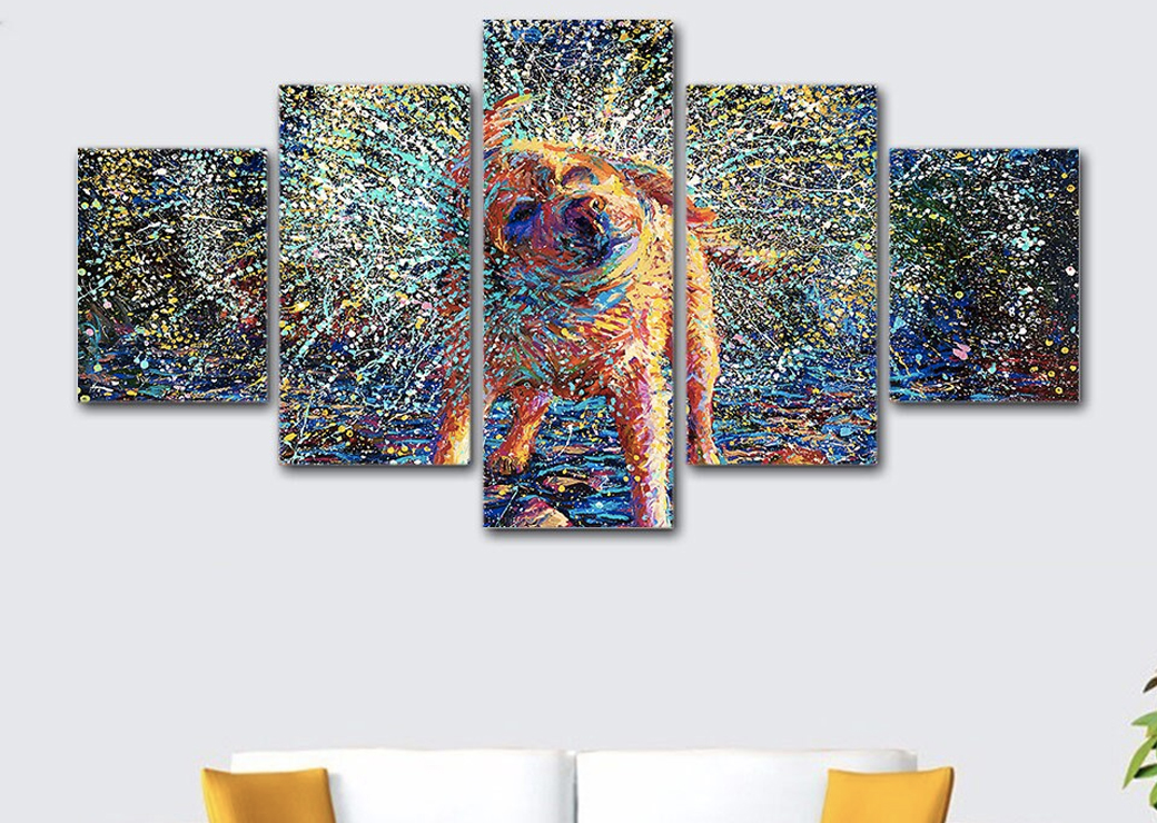 Valpstänk målning Hund målning Djur målning Djur målning