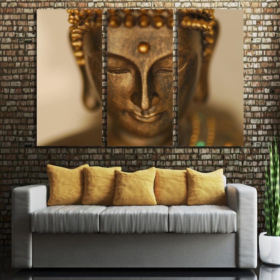 Buddha huvud målning