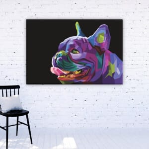 Bulldog popmålning. Bra kvalitet, original, att hänga på väggen i vardagsrummet