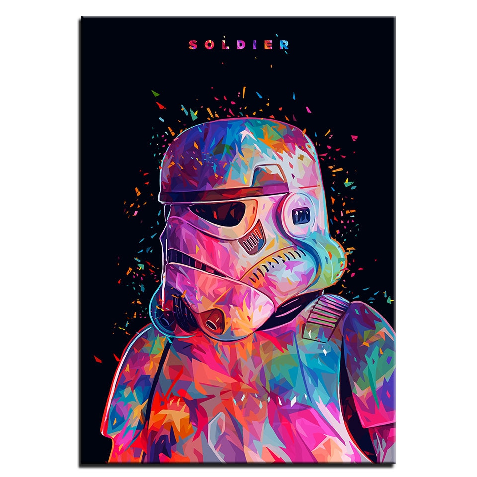 Storm-trooper pop målning Star Wars målning Geek målning