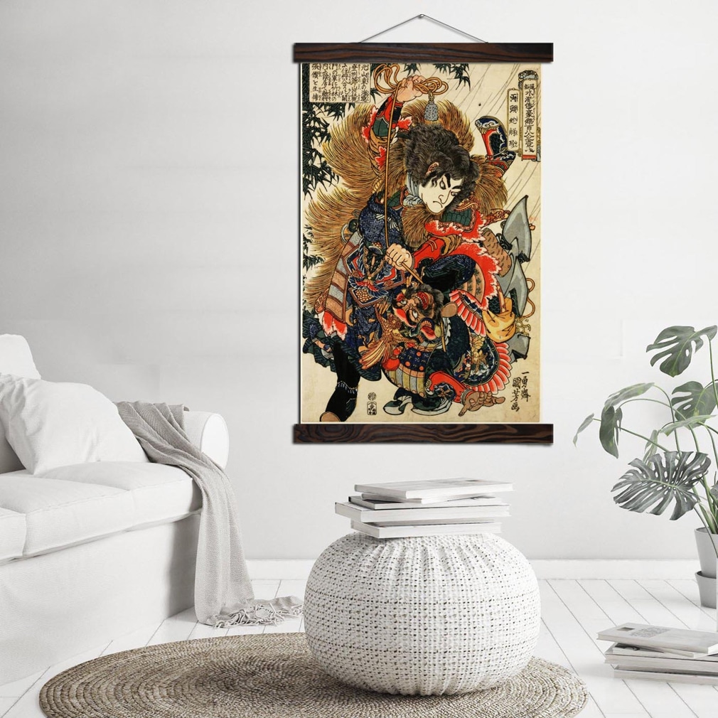 Traditionell samurajmålning