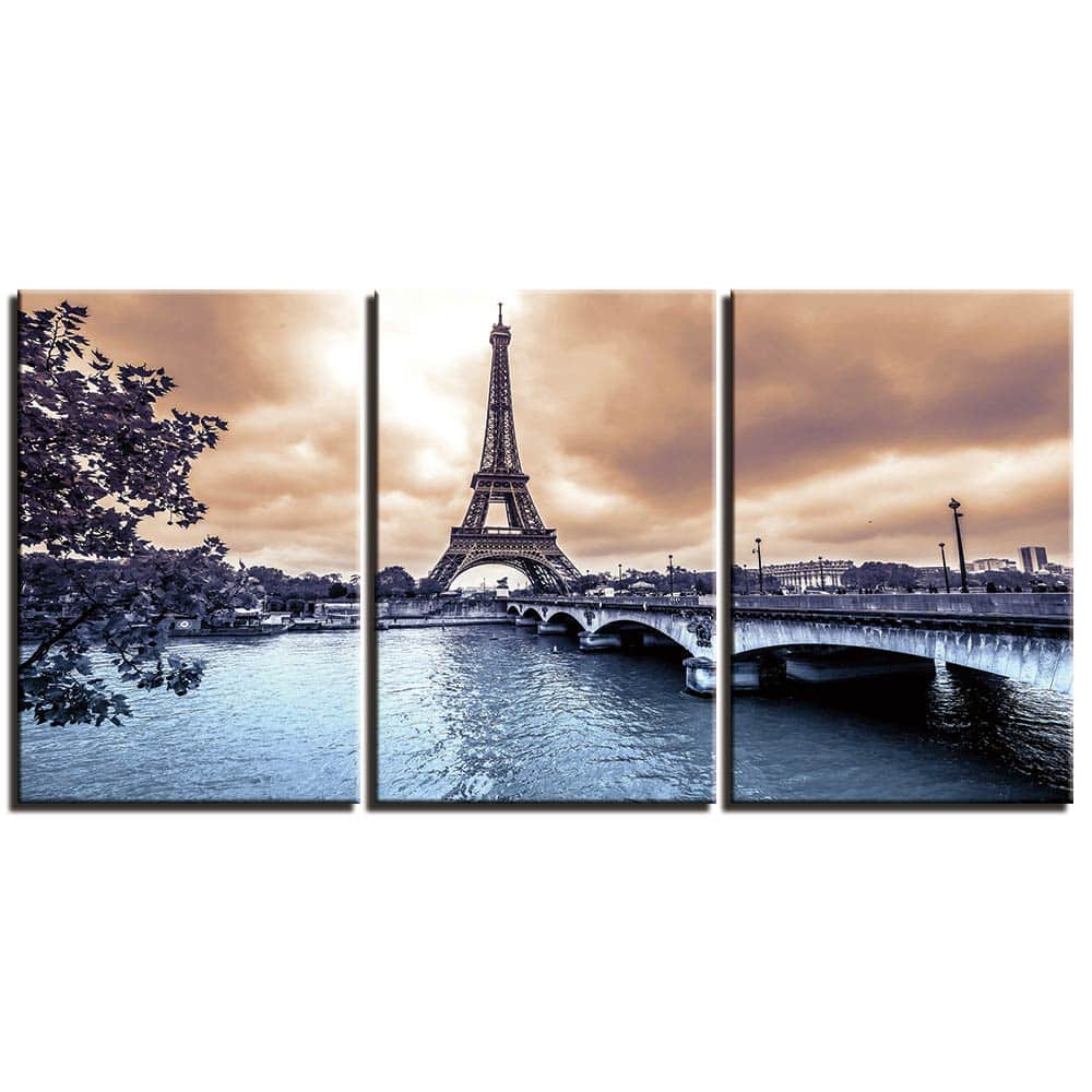 Målning av Eiffeltornet på Iena-bron