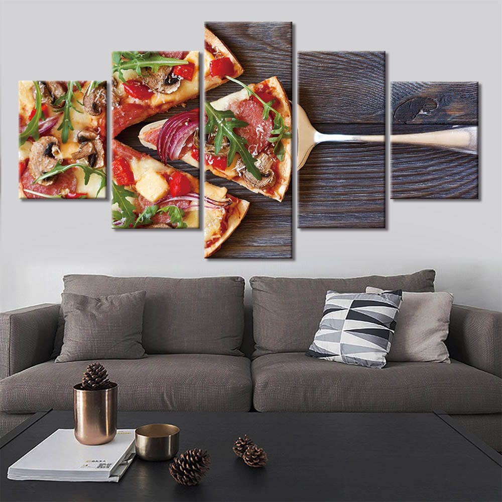 Tabell med pizzasnittar