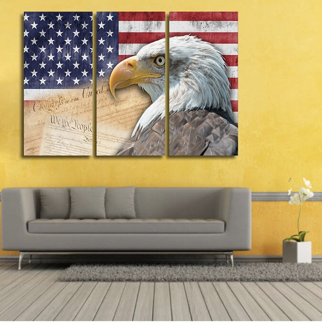 Amerikansk flagga och örn målning