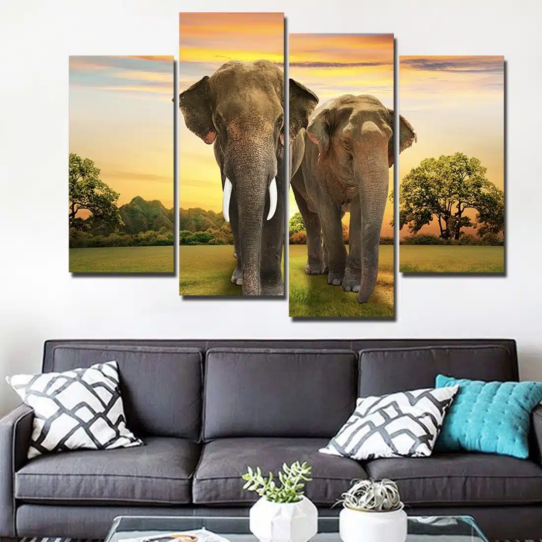 Bild på ett par elefanter