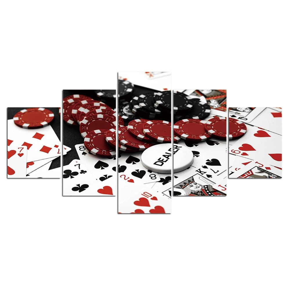 Tabell med pokerspel