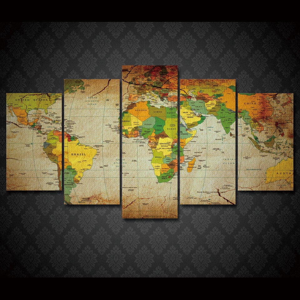 Världskarta och landtabell