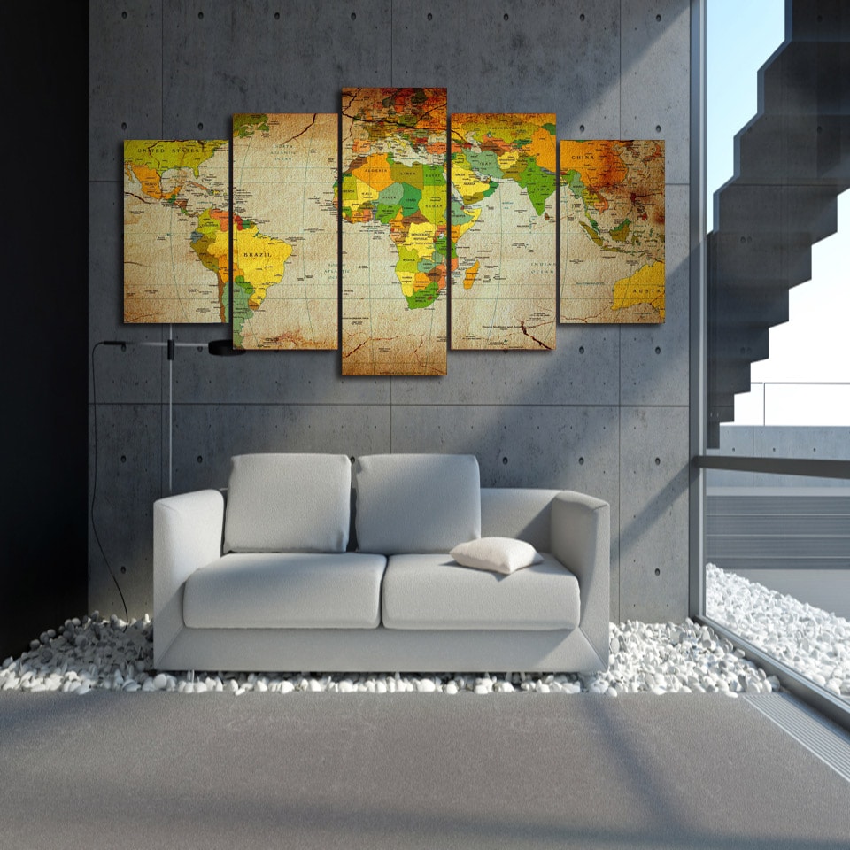 Världskarta och landtabell
