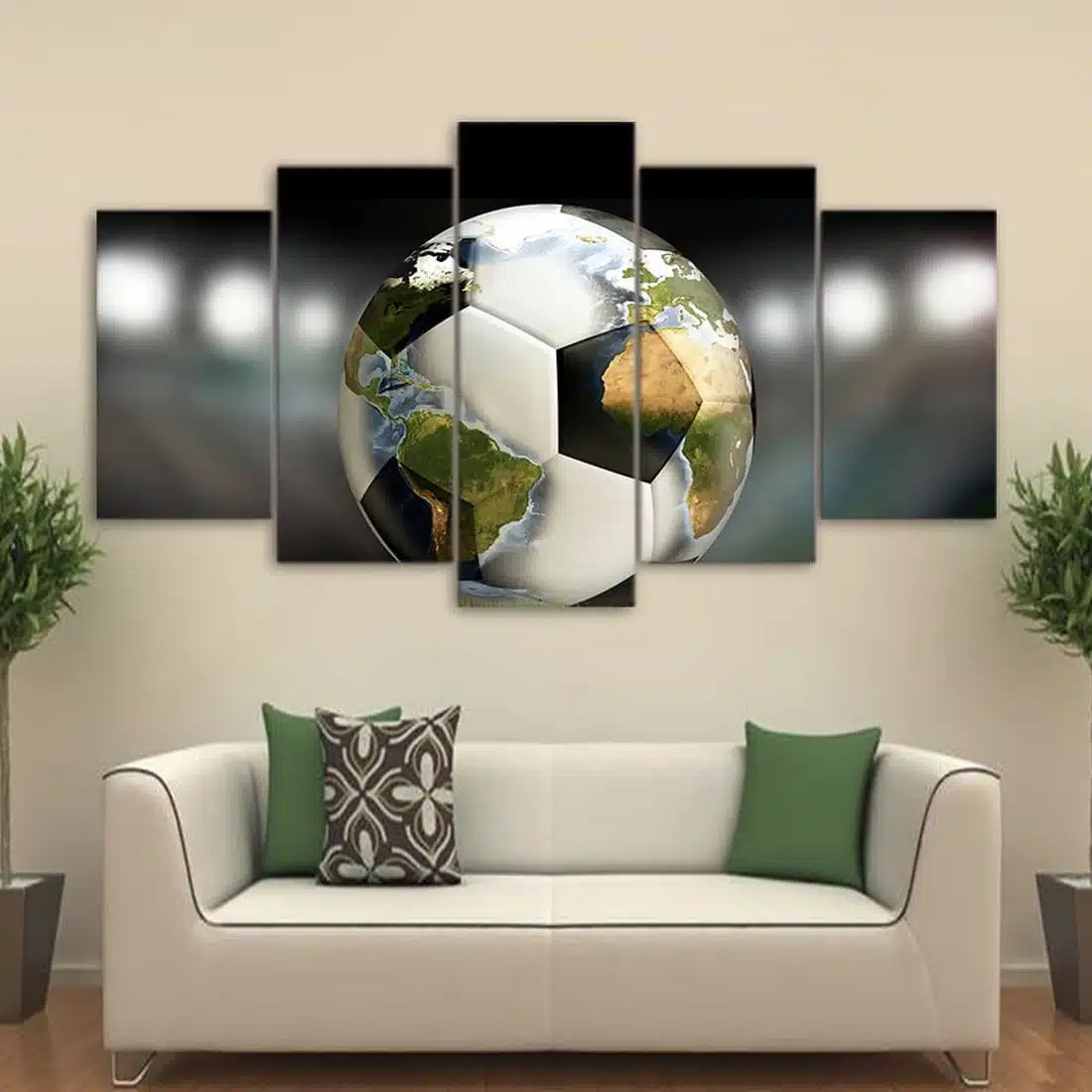 Världskarta på en fotbollsboll