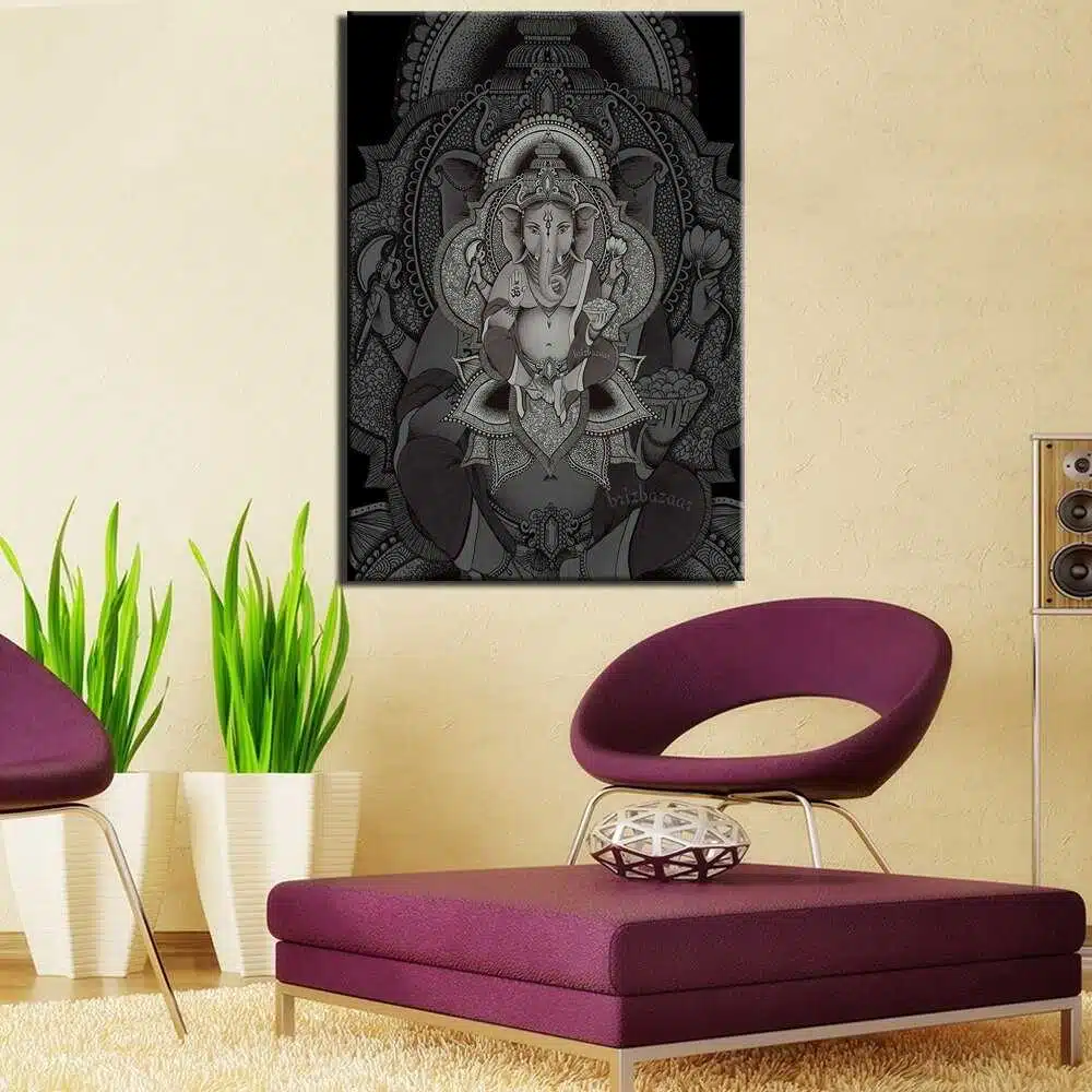 Målning elefant hindu gud Ganesh Målning djur Målning elefant