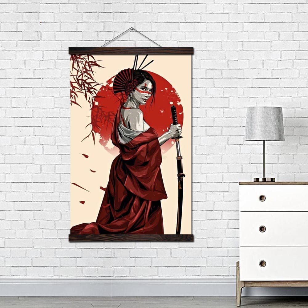 Röd Geisha målning