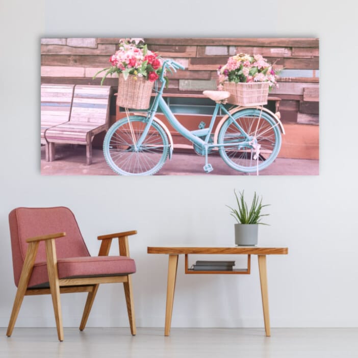 Vintage cykel målning Vintage målningar Original målningar