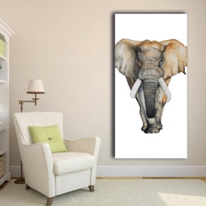 Elefantbild ritad på en vit bakgrund Djurbild Elefantbild
