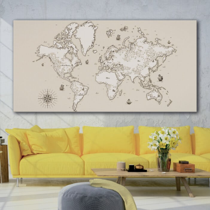 Gamla världen upptäckt kartan Chart World Map Chart