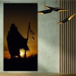 Shaman i öknen. God kvalitet, original, hängde på en vägg bredvid en soffa i ett vardagsrum