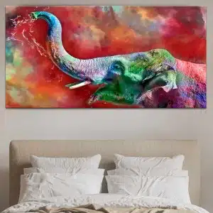 Flerfärgad elefantmålning