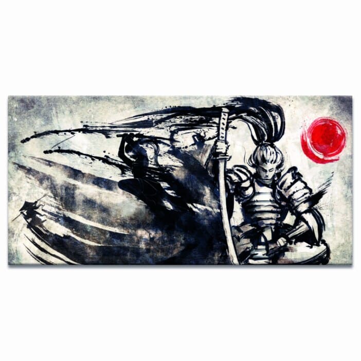 Målning Samurai i meditationsställning