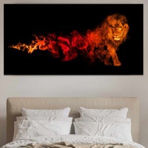 Lejon i brand målning