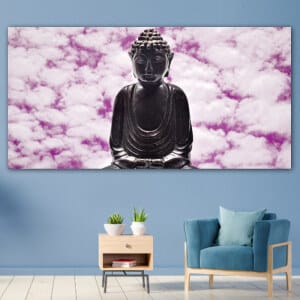 Målning Buddha och lila moln Målning Zen