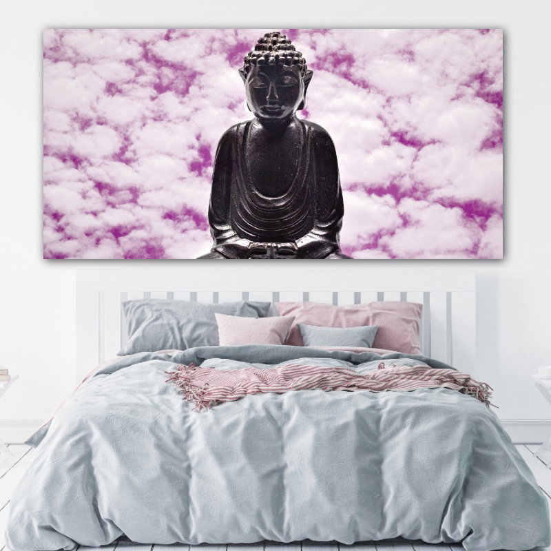 Buddha och lila moln bild Zen bildstorlek: XXS|XS|S|M|L|XL|XXL