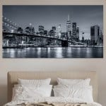 Målning av Brooklyn Bridge på Manhattan