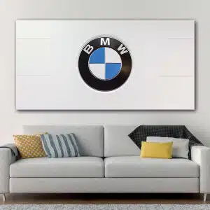 BMW-logotyp på vit bakgrund