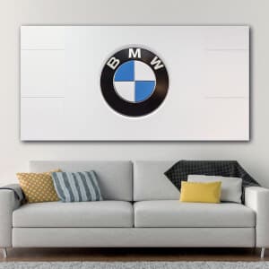BMW-logotyp på vit bakgrund