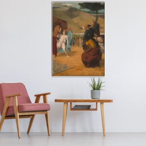Degas målar Alexandre och Bucéphale. God kvalitet, original, hängde på en vägg ovanför en soffa i ett vardagsrum