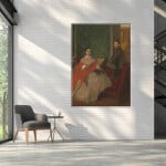 Måleri Degas Edmondo och Therese. God kvalitet, original, hängde på en vägg ovanför en soffa i ett vardagsrum