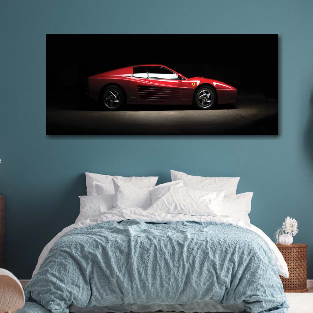 Ferrari målning på mörk bakgrund