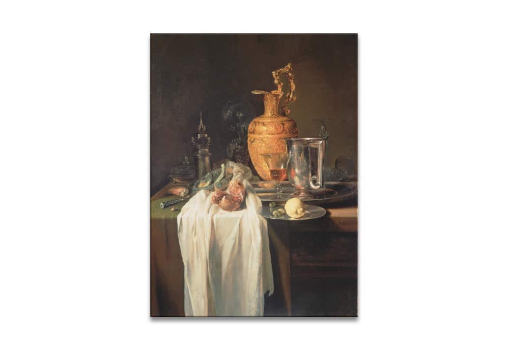 Stillebenmålning med vattenkanna, vaser och granatäpple Stillebenmålning storlek: XXS|XS|S|M|L|XL|XXL