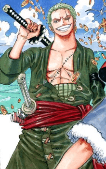 Målning Roronoa Zoro med drake Geek målning One Piece färg: Multicoloured