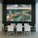 Bild Miami panoramautsikt. God kvalitet, original, hängde på en vägg i ett hus