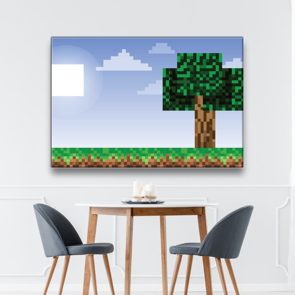 Bild minecraft träd med sol Pop Art Bild Geek Bild Minecraft storlek: XS|S|M|L|XL|XXL