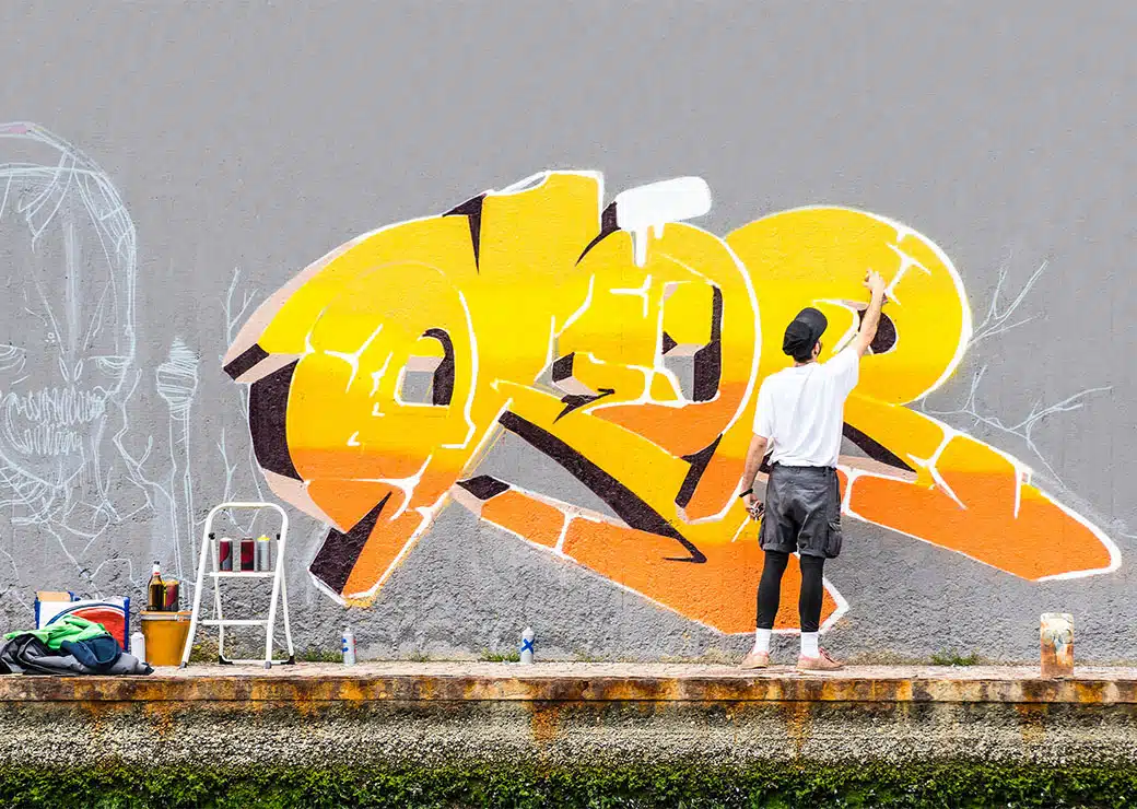 Gatukonstmålning graffiti Gatukonstmålning format: Horisontell