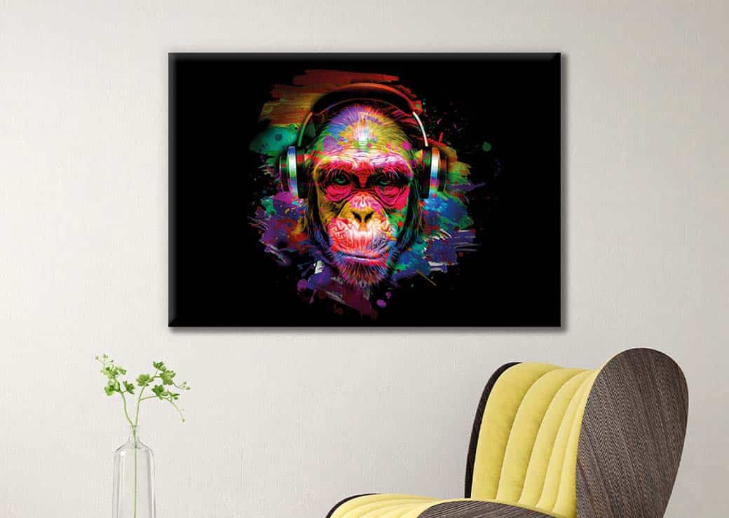 Apa med hjälm pop art bild Apa bild Djur Pop Art bild format: Horisontell