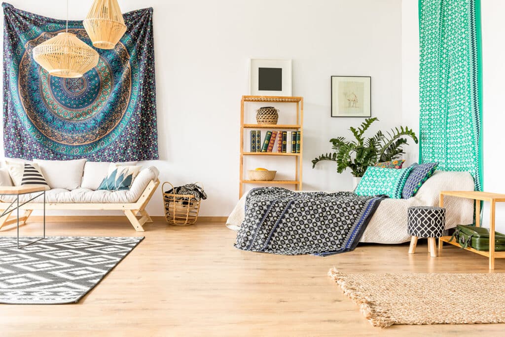 Chambre avec déco ethnique
