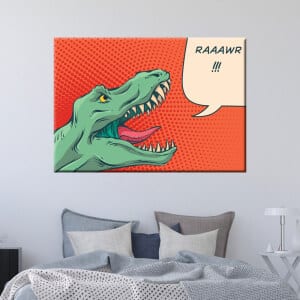 bild av t-rex i ett rum