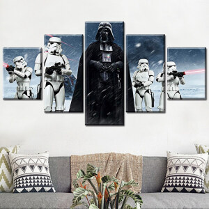 5-delad målning av den legendariska Darth Vader från Star Wars-filmen