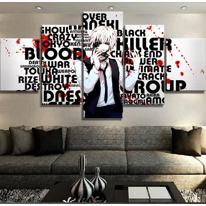 Modern målning av hjälten i den berömda manga Tokyo Ghoul