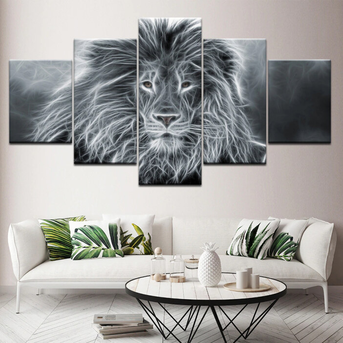 Lejonporträtt i modern stil