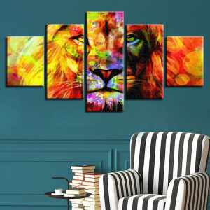 Ultrafärgad version av lejonporträttet